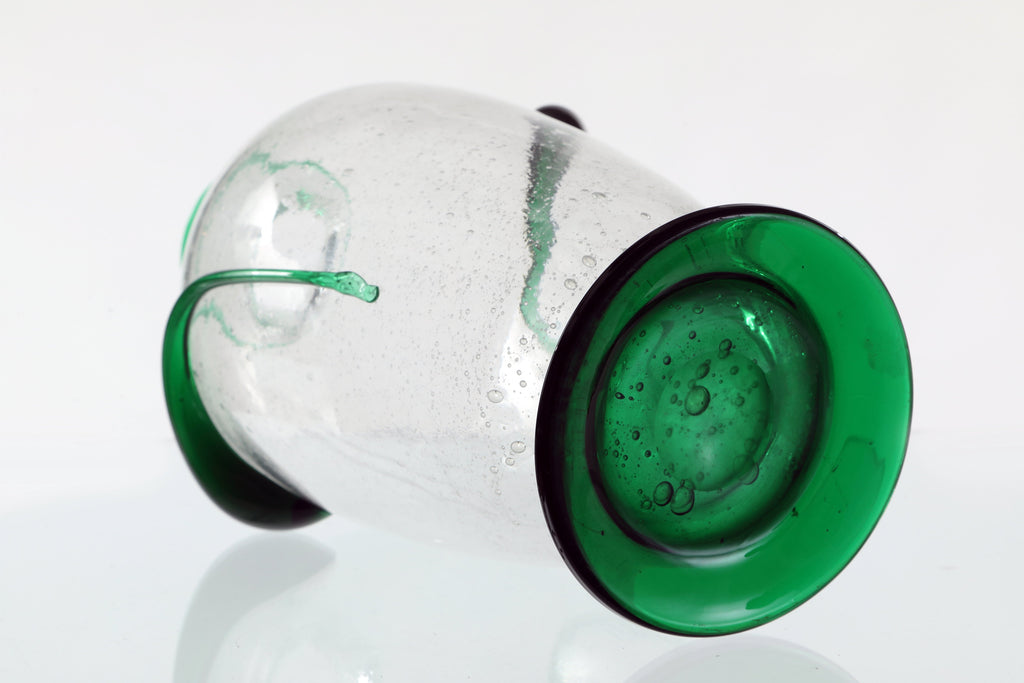 Vaso in vetro bullicante fasce verdi