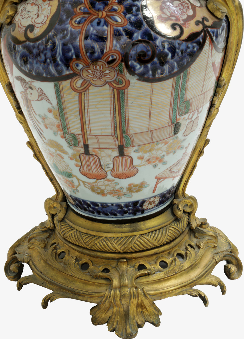 Monumental Imari porcelain vase with gilt bronze mounts
