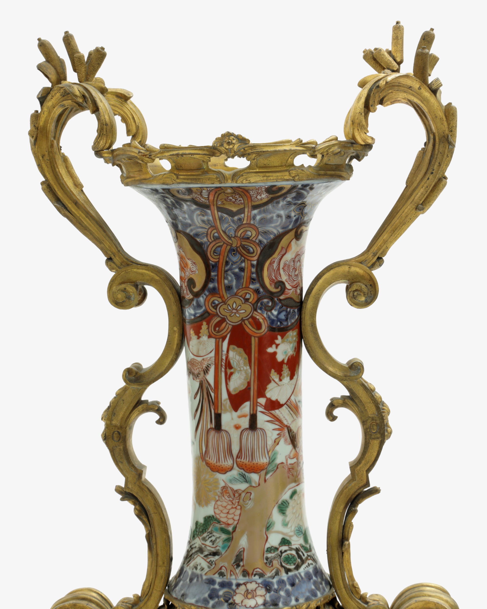 Monumental Imari porcelain vase with gilt bronze mounts