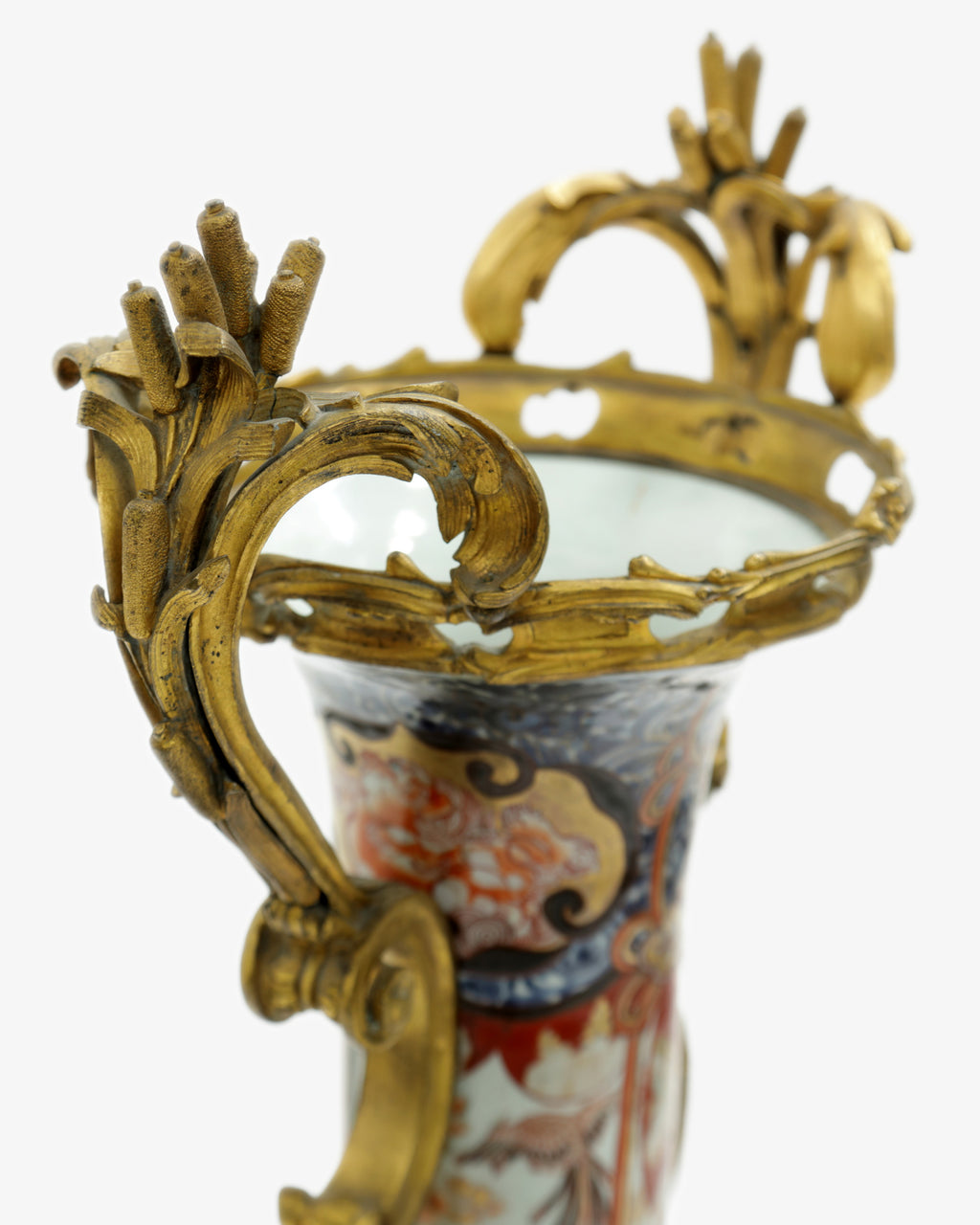 Monumental Imari porcelain vase with gilt bronze mounts