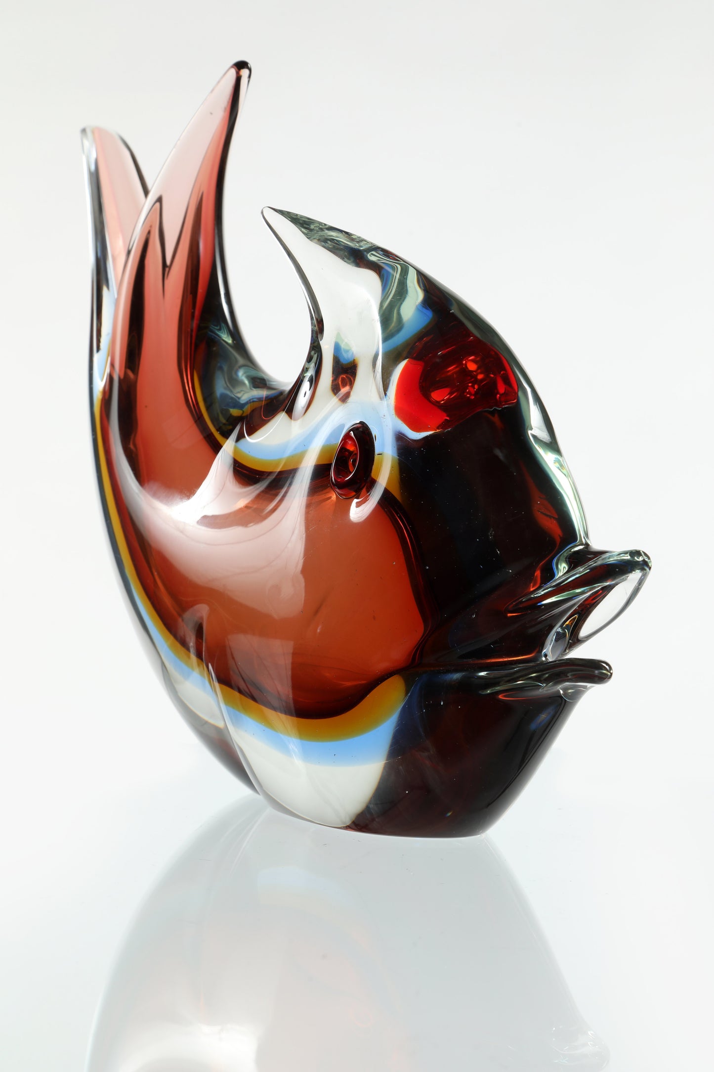 Submerged flower vase in Murano glass fish shape