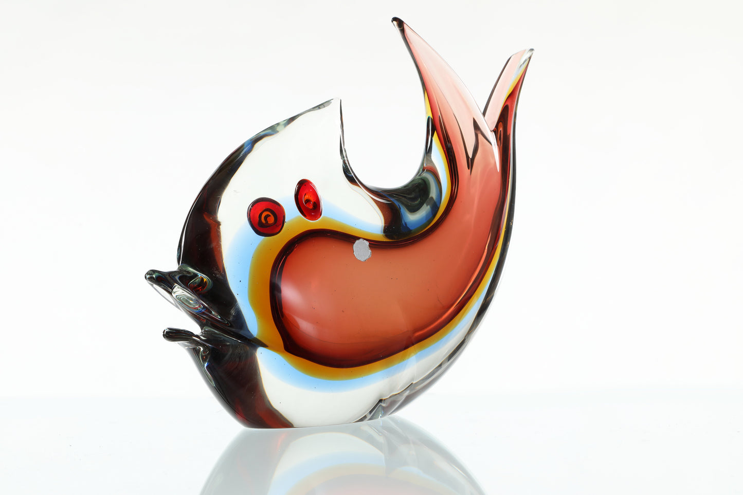 Submerged flower vase in Murano glass fish shape