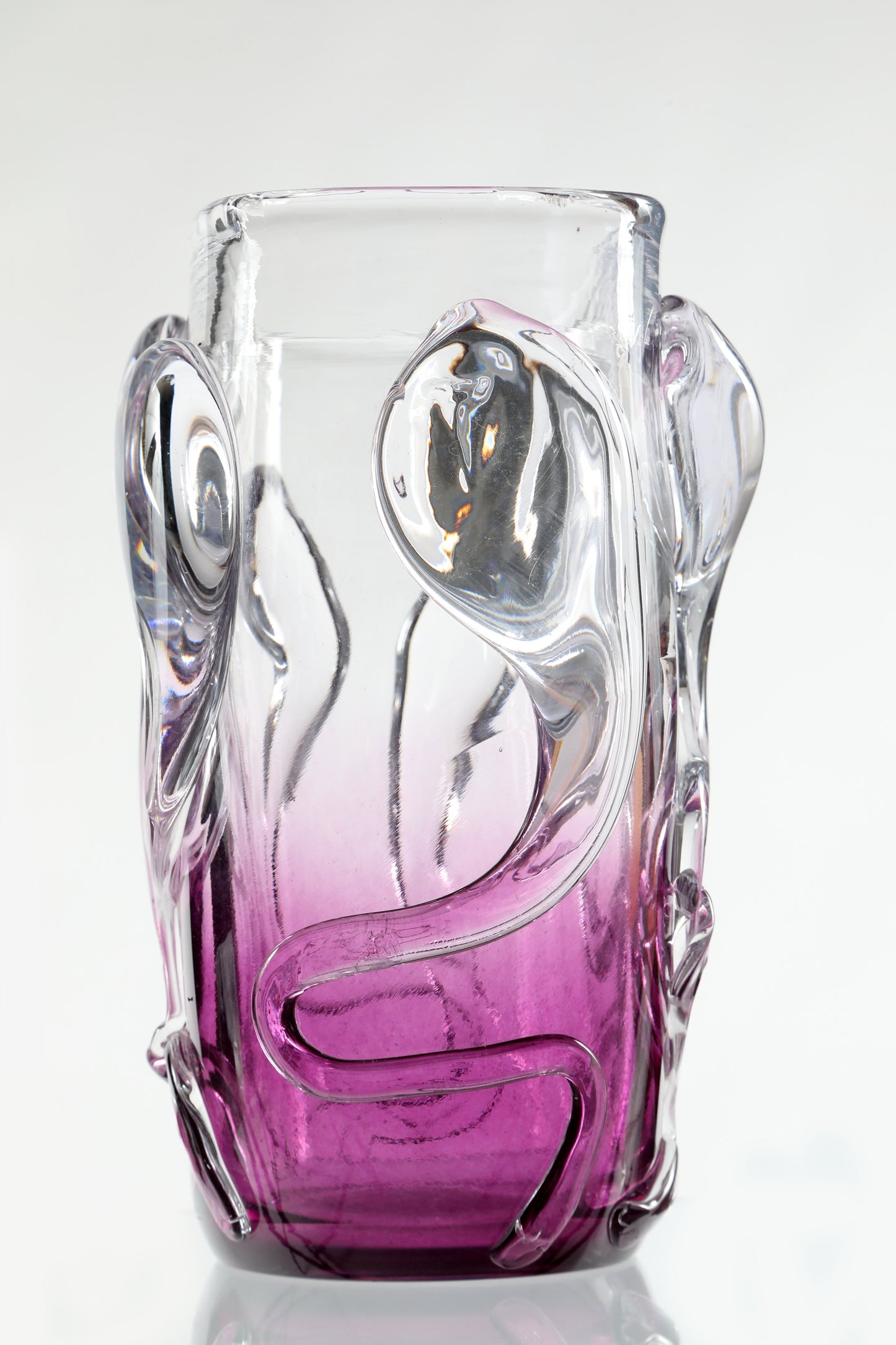 Ion Tamaian blown glass vase from the 1980s