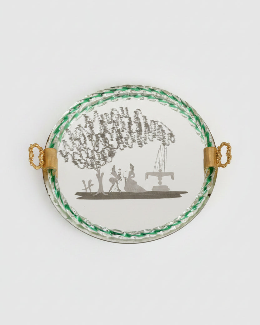1960s green Murano glass tray