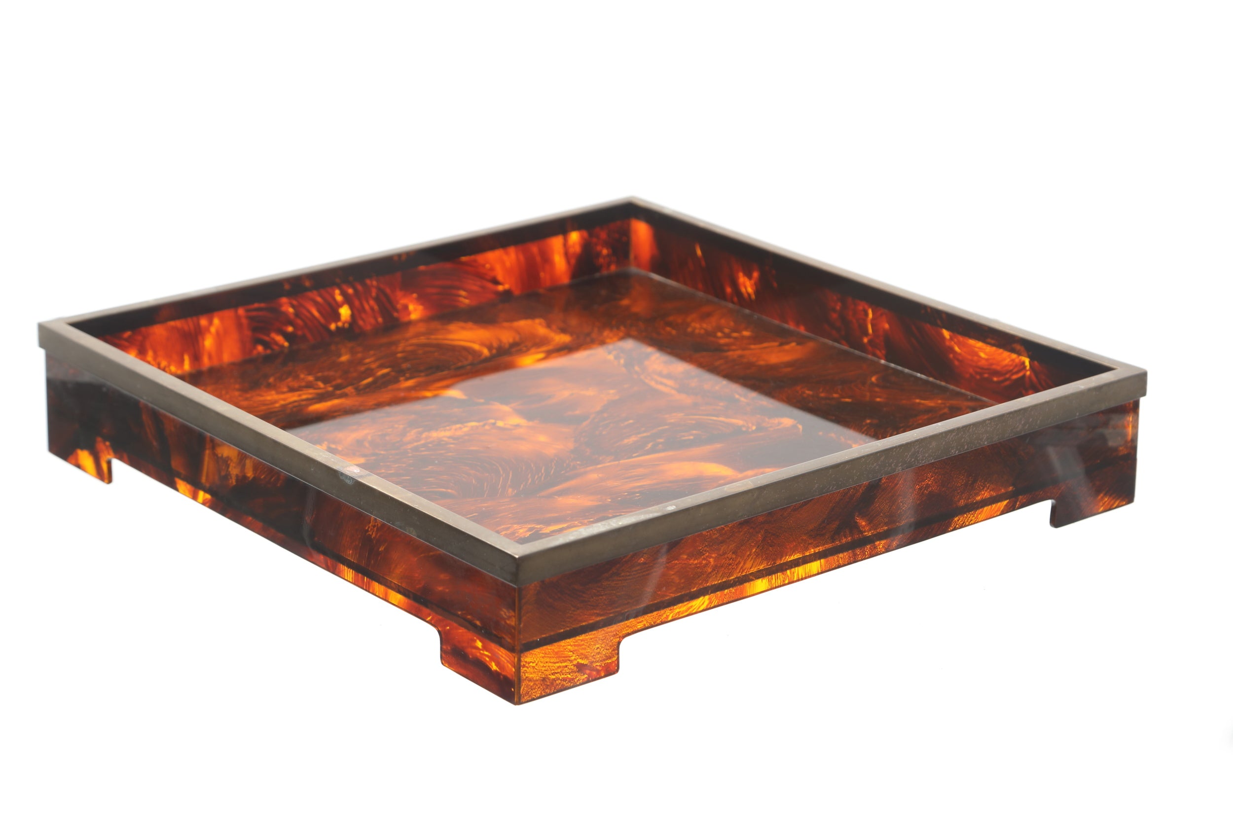 Vassoio anni 70 lucite maculata