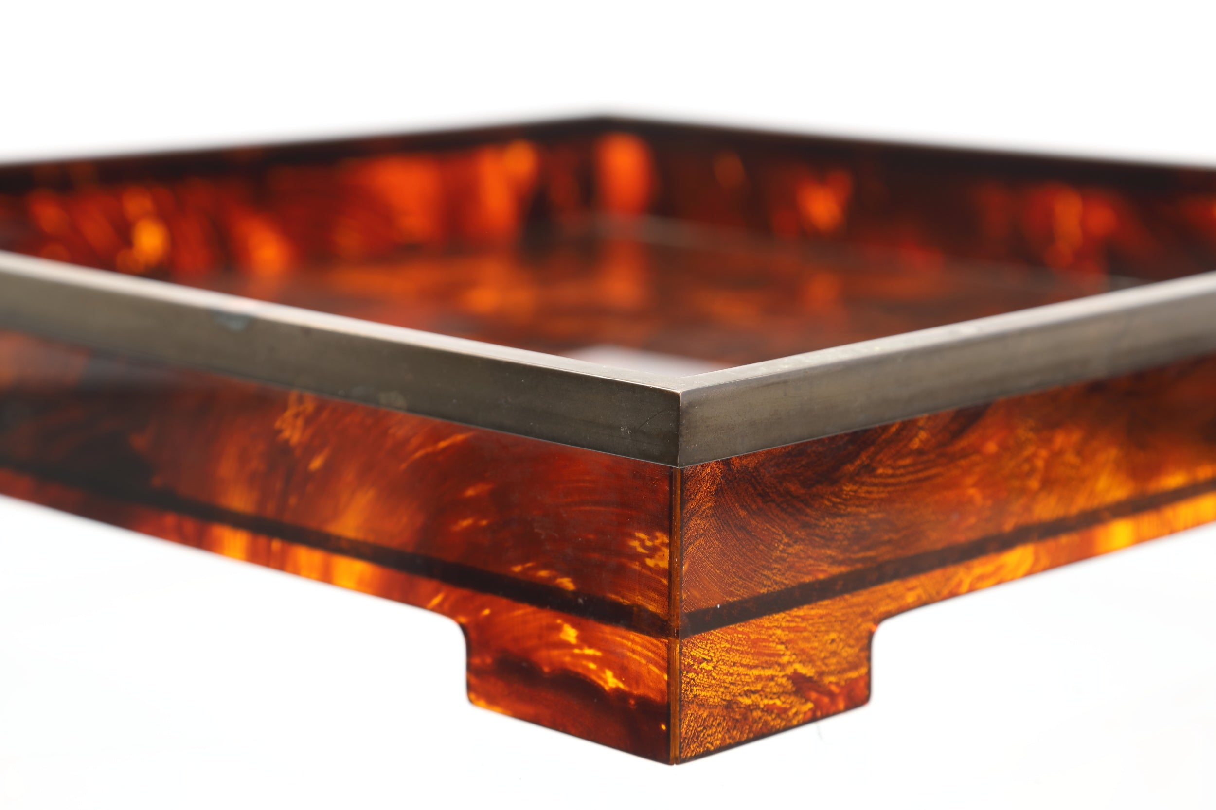 Vassoio anni 70 lucite maculata