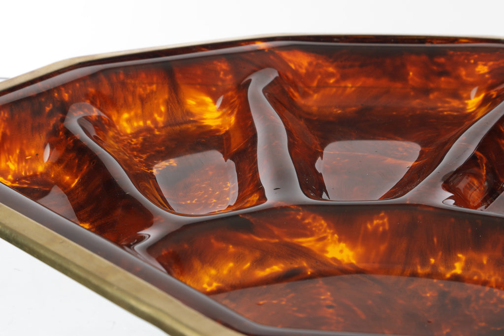 Vassoio antipastiera lucite e ottone anni 70
