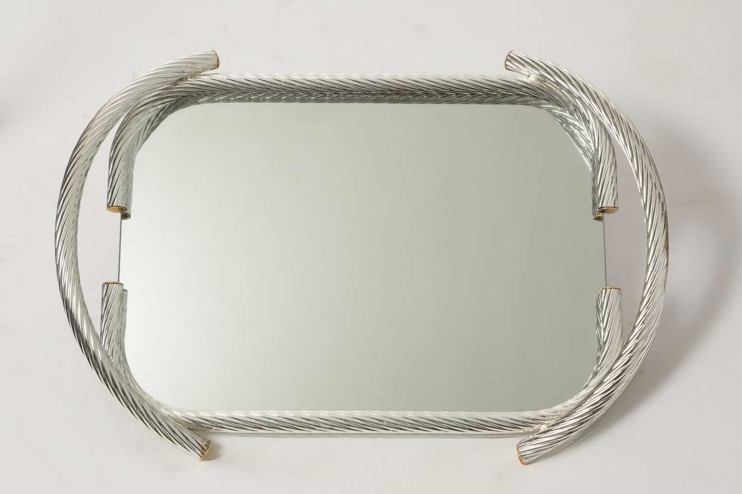 Oval chrome torchon tray from the 70s