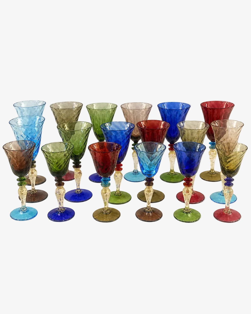 Servizio bicchieri vetro di Murano Nason & Moretti anni 60