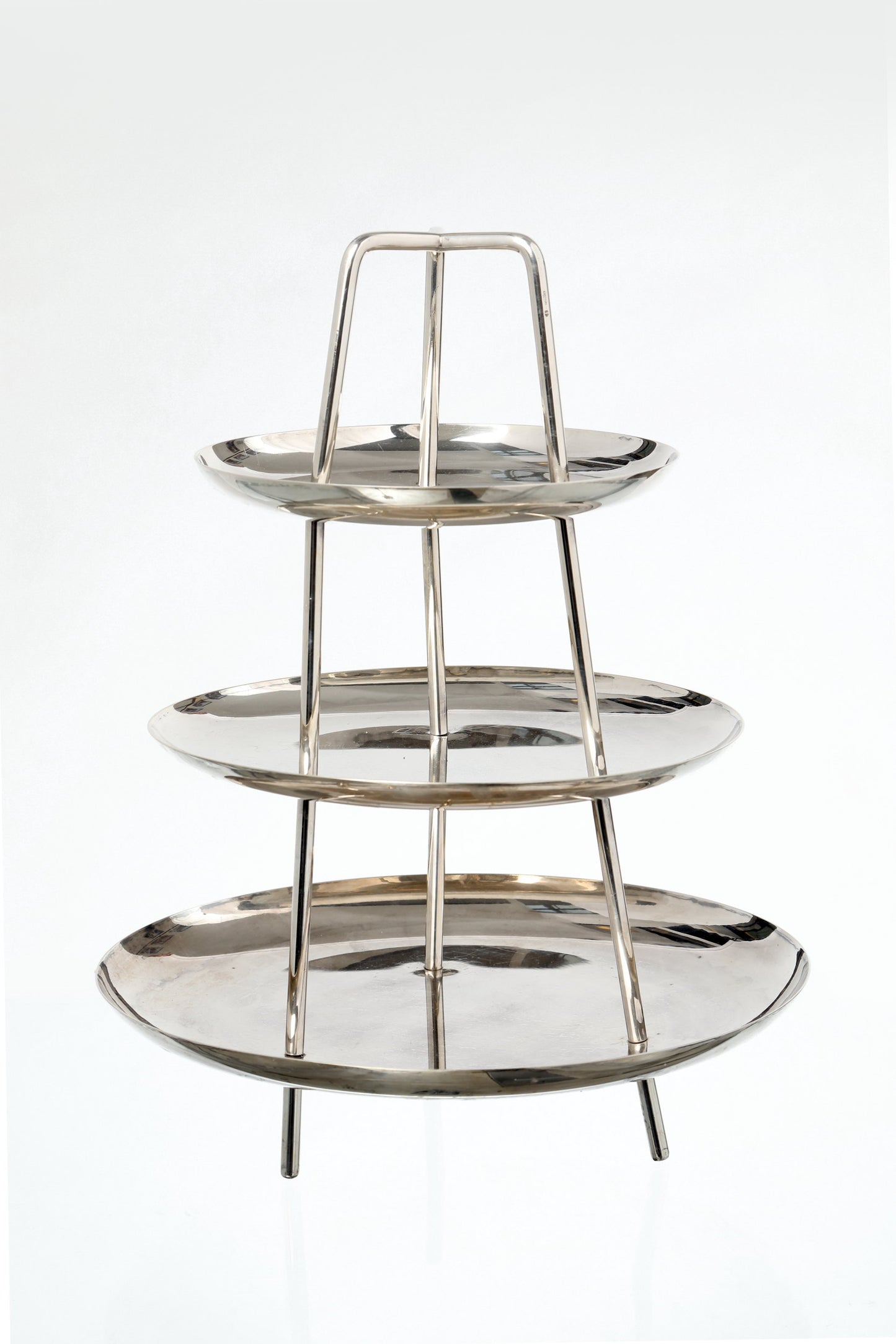 Gallia-Christofle silver plated cake stand with three shelves