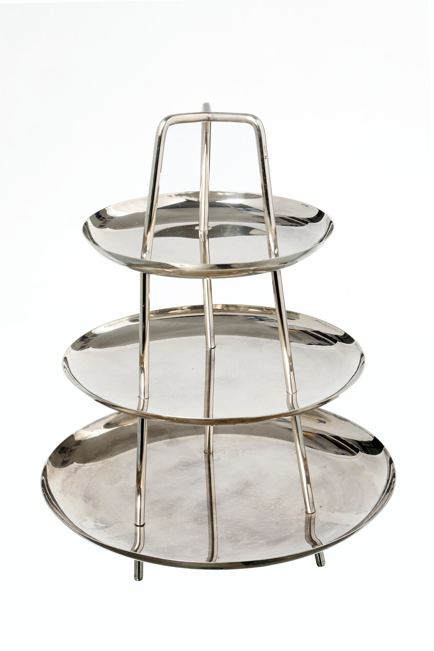 Gallia-Christofle silver plated cake stand with three shelves