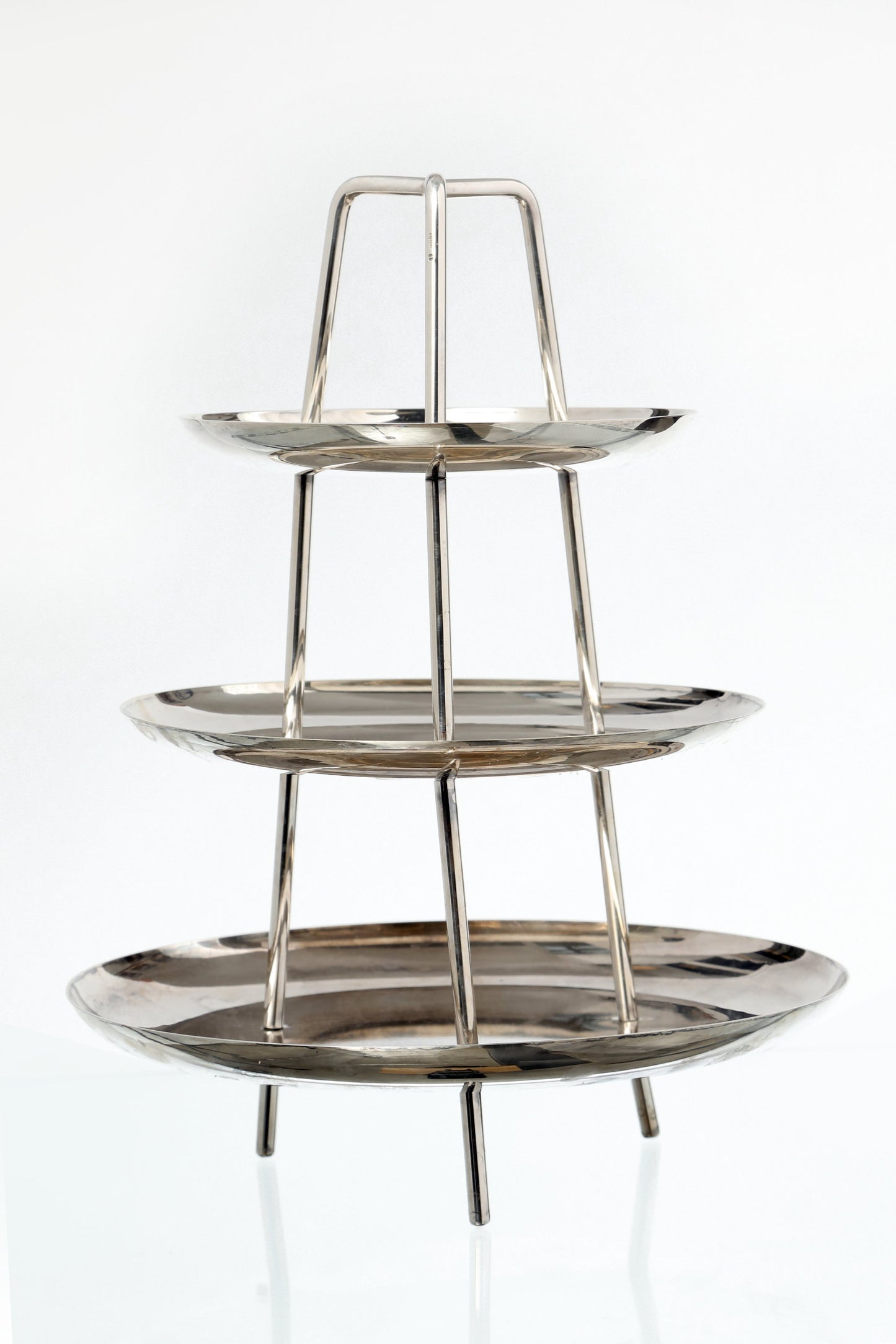 Gallia-Christofle silver plated cake stand with three shelves