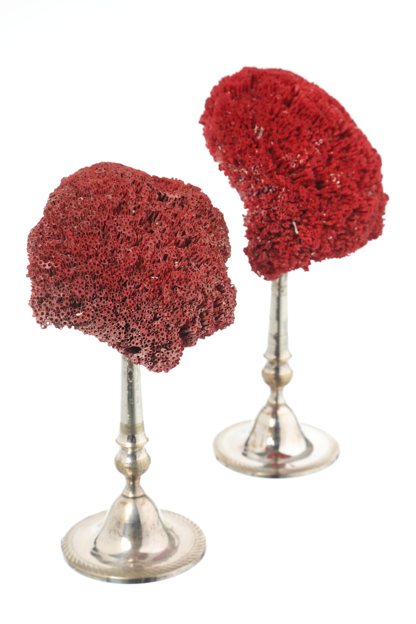 Pair of silver plated base centrepieces